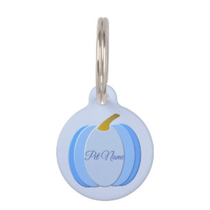 Placa Para Mascotas Calabaza azul de bebé niño lindo personalizada