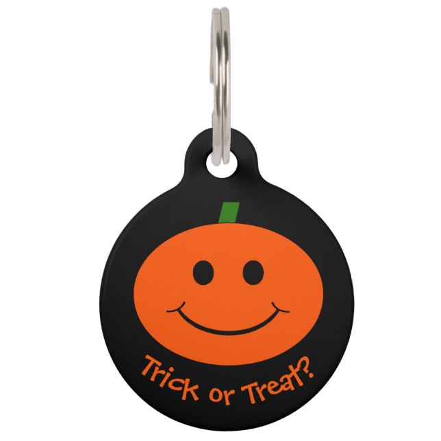Placa Para Mascotas Calabaza de Halloween (Anverso)