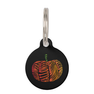 Placa Para Mascotas Calabaza de Halloween
