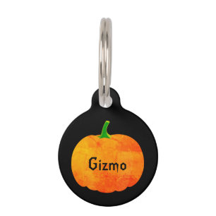 Placa Para Mascotas Calabaza de Halloween   Personalizado