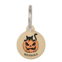 Calabaza de Halloween y gato negro personalizado