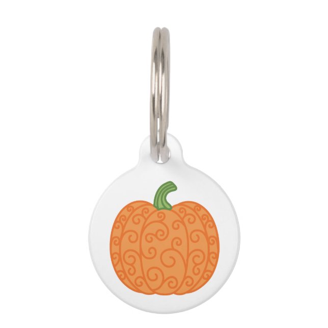 Placa Para Mascotas Calabaza de otoño (Anverso)