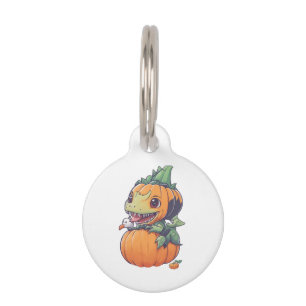Placa Para Mascotas calabaza loca tratando de comer espeluznante 
