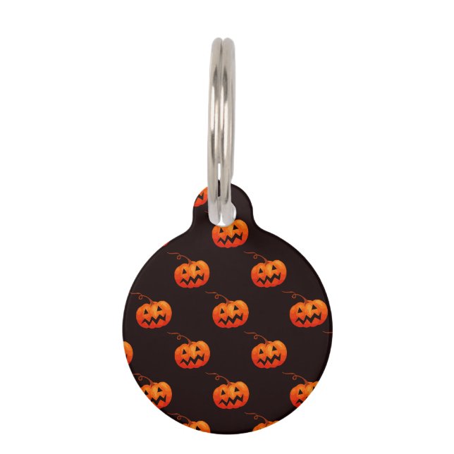 Placa Para Mascotas Calabazas De Halloween, Truco O Tratamiento De Cal (Anverso)