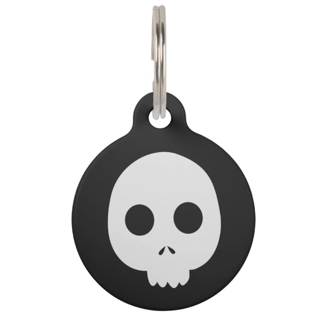 Placa Para Mascotas Calavera (Anverso)