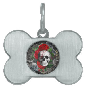 Placa Para Mascotas Calavera