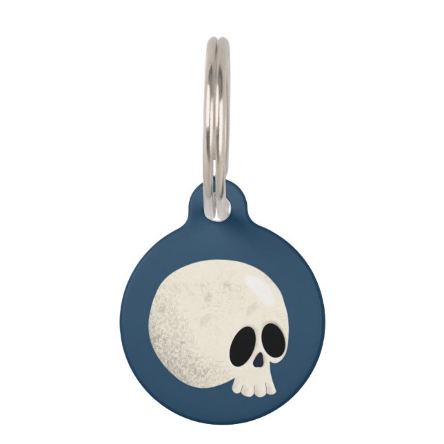 Placa Para Mascotas Calavera (Anverso)