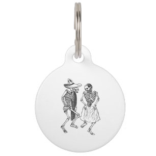 Placa Para Mascotas Calavera Bailarina Posada