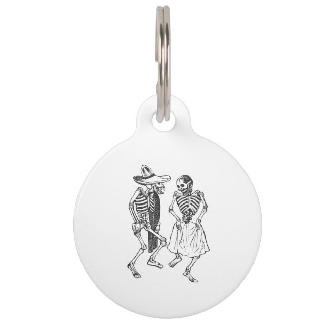 Placa Para Mascotas Calavera Bailarina Posada (Anverso)