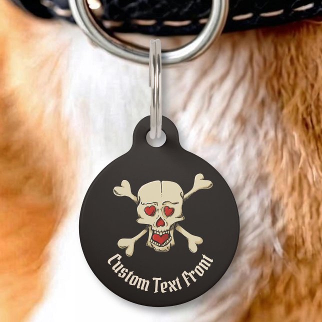 Placa Para Mascotas Calavera con Corazones (Subido por el creador)
