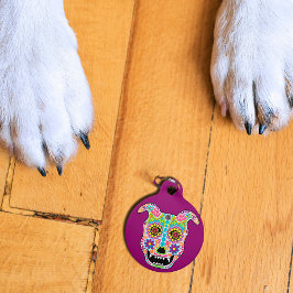 Placa Para Mascotas Calavera de azúcar de dugongo