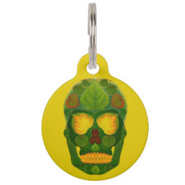 Placa Para Mascotas Calavera de hoja de Aspen 9