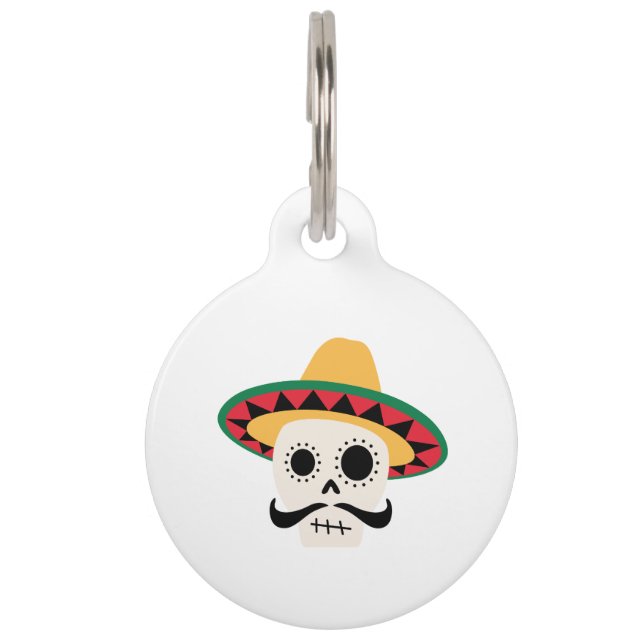 Placa Para Mascotas Calavera española (Anverso)