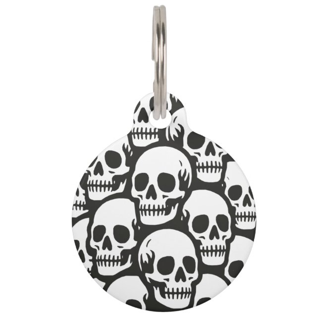 Placa Para Mascotas Calaveras (Anverso)