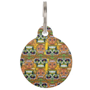 Placa Para Mascotas Calaveras de azúcar
