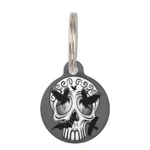 Placa Para Mascotas Calaveras decorativas de Halloween