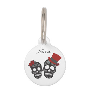 Placa Para Mascotas Calaveras negras Duo Thunder_Cove