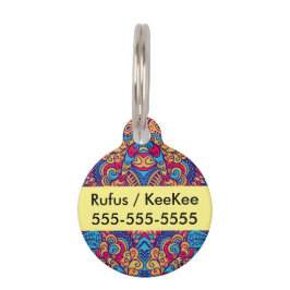 Placa Para Mascotas Caleidoscopio de Sueño Indio
