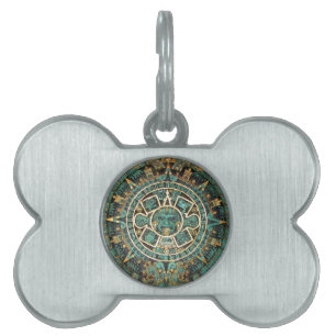 Placa Para Mascotas Calendario redondo antiguo maya azteca del disco