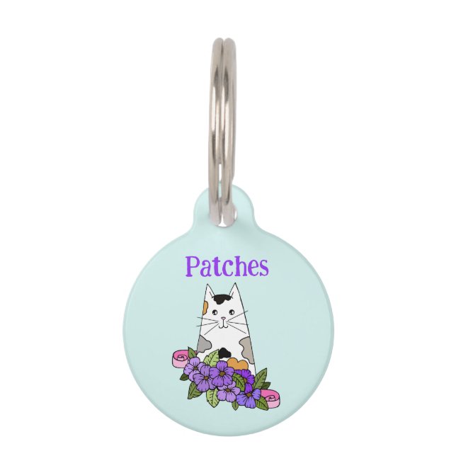 Placa Para Mascotas Calico Cat (Anverso)