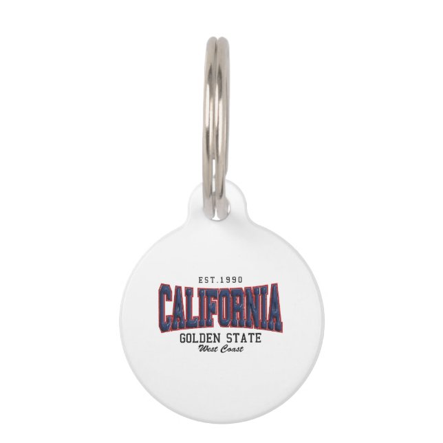 Placa Para Mascotas California en 3D (Anverso)