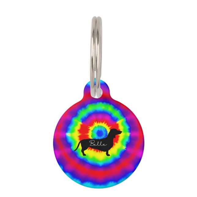 PLACA PARA MASCOTAS CAMA DE PERRO - BELLE - TIE DYE (Anverso)