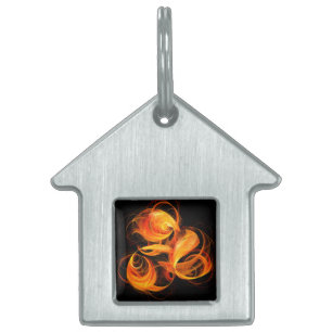 Placa Para Mascotas Cámara de arte de resumen de bola de fuego