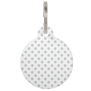 Placa Para Mascotas Cambiar puntos de polka gris Cualquier Personaliza