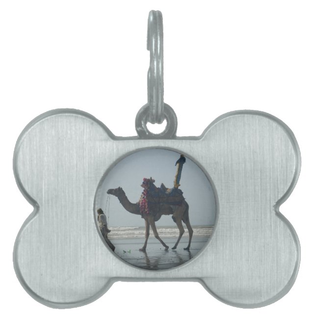 Placa Para Mascotas Camellos tribales en bicicleta: Sands & Sea por la (Frente)