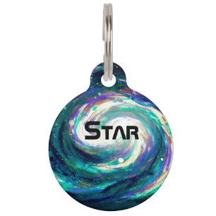 Placa Para Mascotas Camisa Galaxy pintada a mano