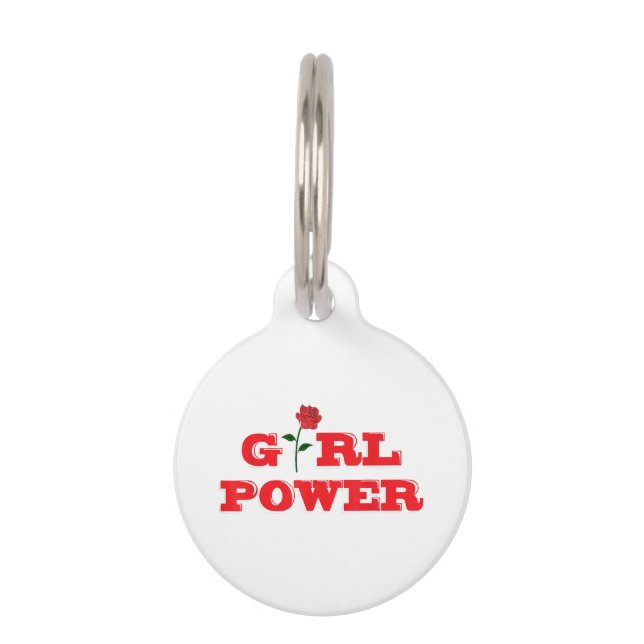 Placa Para Mascotas Camiseta de poder chica - Mujeres increíbles femin (Anverso)