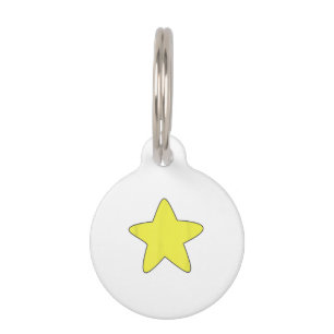 Placa Para Mascotas Camiseta de vientre de estrella amarillo brillante