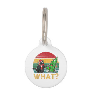 Placa Para Mascotas Camiseta divertida de Navidad con suéter feo Gato