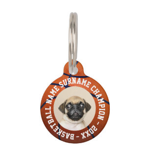 Placa Para Mascotas Campeón de Baloncesto Cachorro