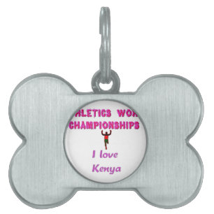 Placa Para Mascotas Campeonato Mundial de Atletismo Corredora de Kenia