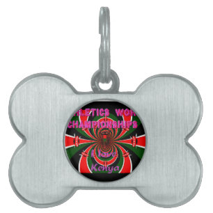 Placa Para Mascotas Campeonato Mundial de Atletismo de Kenia: Bandera 