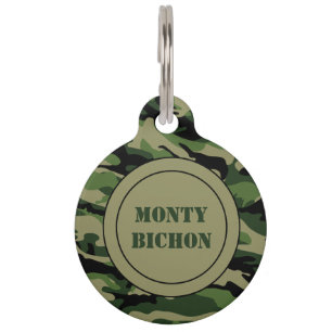 Placa Para Mascotas Camuflage encubierto personalizado