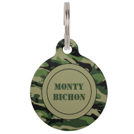 Placa Para Mascotas Camuflaje de camo encubierto personalizado