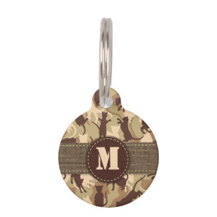 Placa Para Mascotas Camuflaje de desierto de gatos