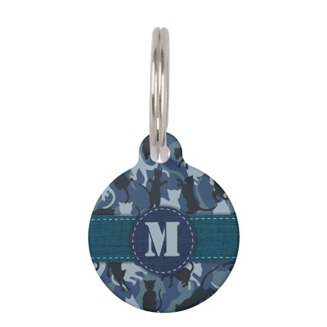 Placa Para Mascotas Camuflaje de la Marina de los Gatos (Anverso)