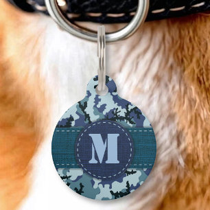 Placa Para Mascotas Camuflaje de marina