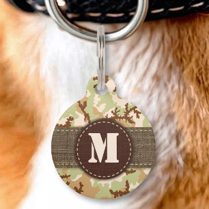 Placa Para Mascotas Camuflaje del desierto