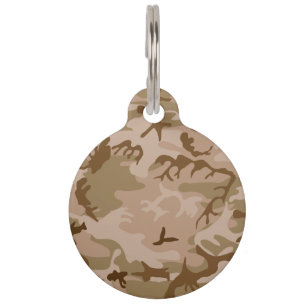 Placa Para Mascotas Camuflaje del desierto - Marrón
