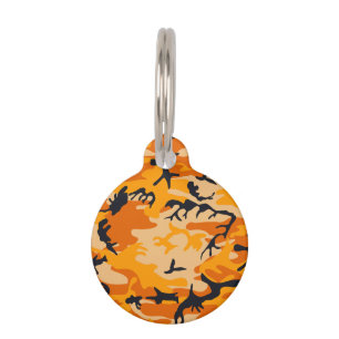 Placa Para Mascotas Camuflaje naranja, Ejército