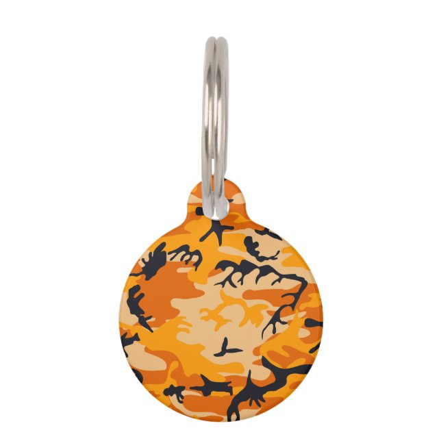 Placa Para Mascotas Camuflaje naranja, Ejército (Anverso)
