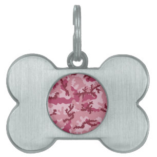 Placa Para Mascotas Camuflaje rosa