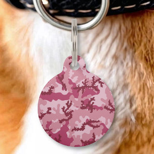 Placa Para Mascotas Camuflaje rosa