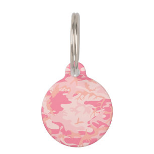 Placa Para Mascotas Camuflaje rosa, ejército, ejército