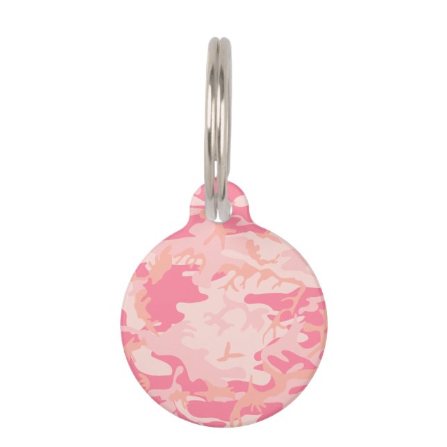 Placa Para Mascotas Camuflaje rosa, ejército, ejército (Anverso)