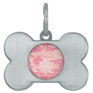 Placa Para Mascotas Camuflaje rosa, ejército, ejército